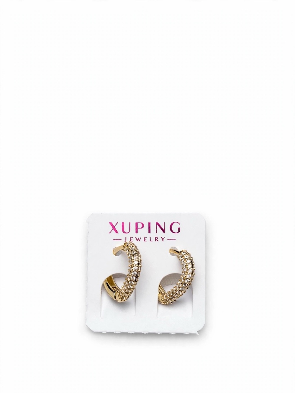 XUPING Jewelry Gold Plated Crystal Huggie Hoop Earrings Small Hoops New